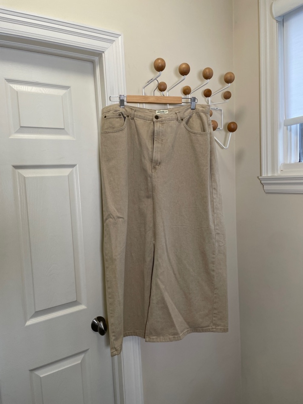 Eddie Bauer - Maxi Denim Skirt - Cream / Khaki - 18